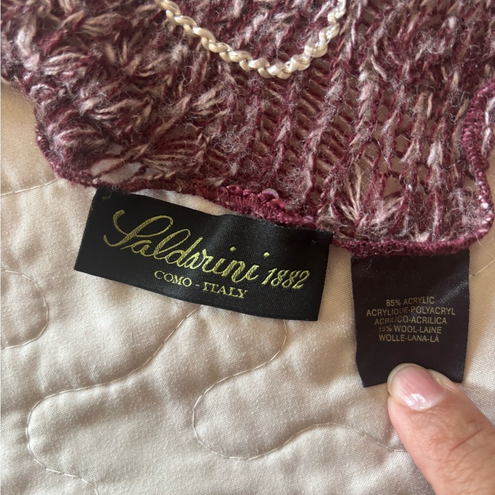 Soldarini 1882 Burgundy Knit Scarf